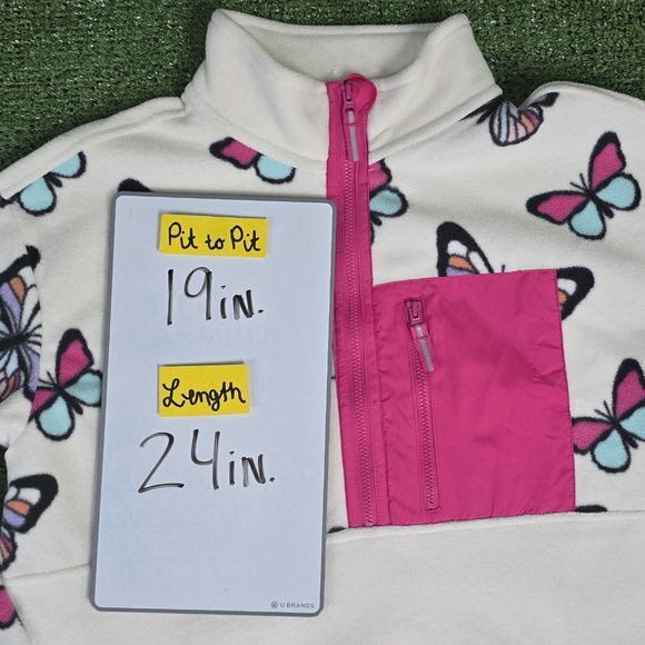 MEMBERS MARK | GIRLS HALF ZIP WILD BUTTERFLIES SUPER SOFT FLEECE PULLOVE… - Picture 16 of 16